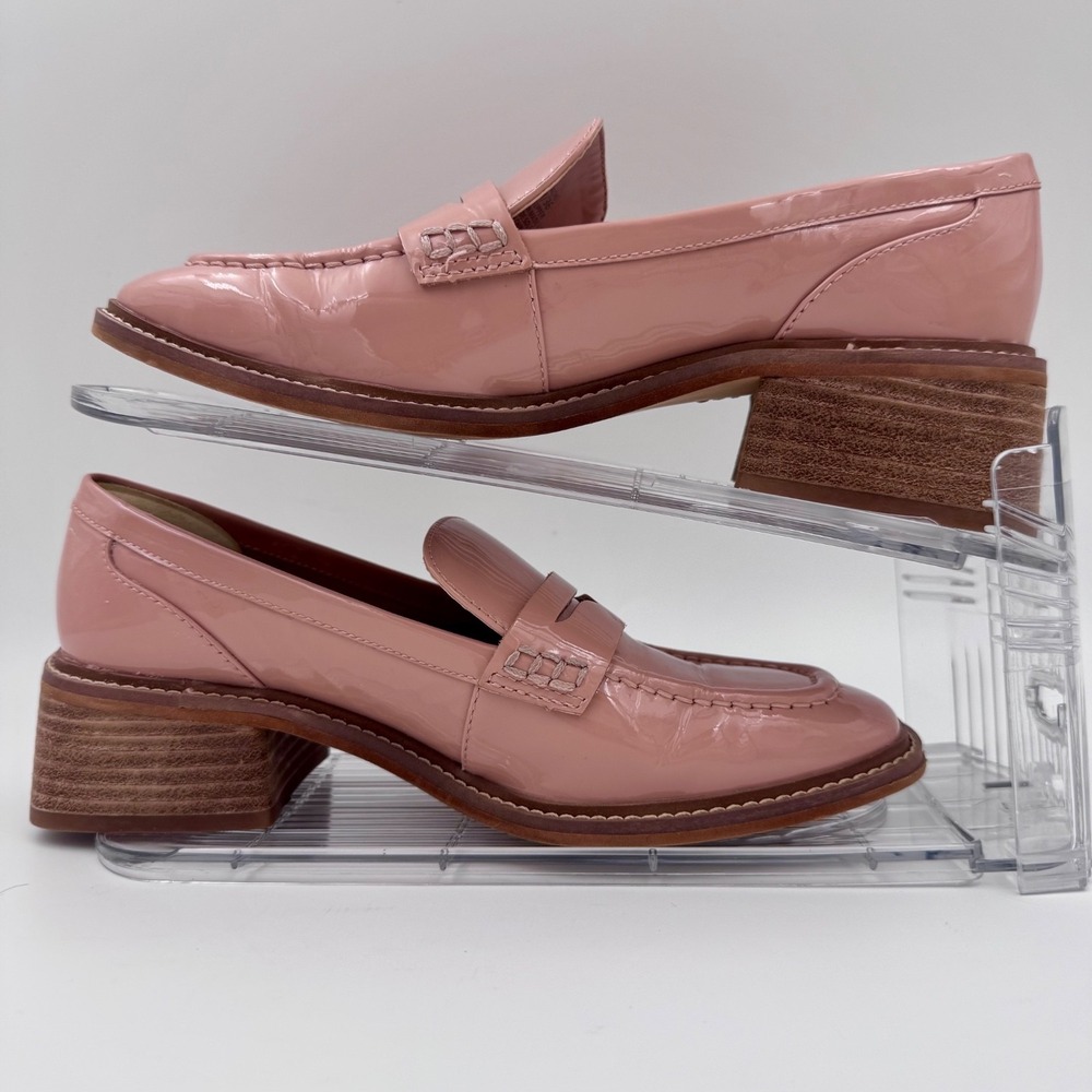 EUC Vince Camuto Women's Poise Pink‎ Patent Leather Penny Loafers - Size 5.5M - Picture 3 of 8